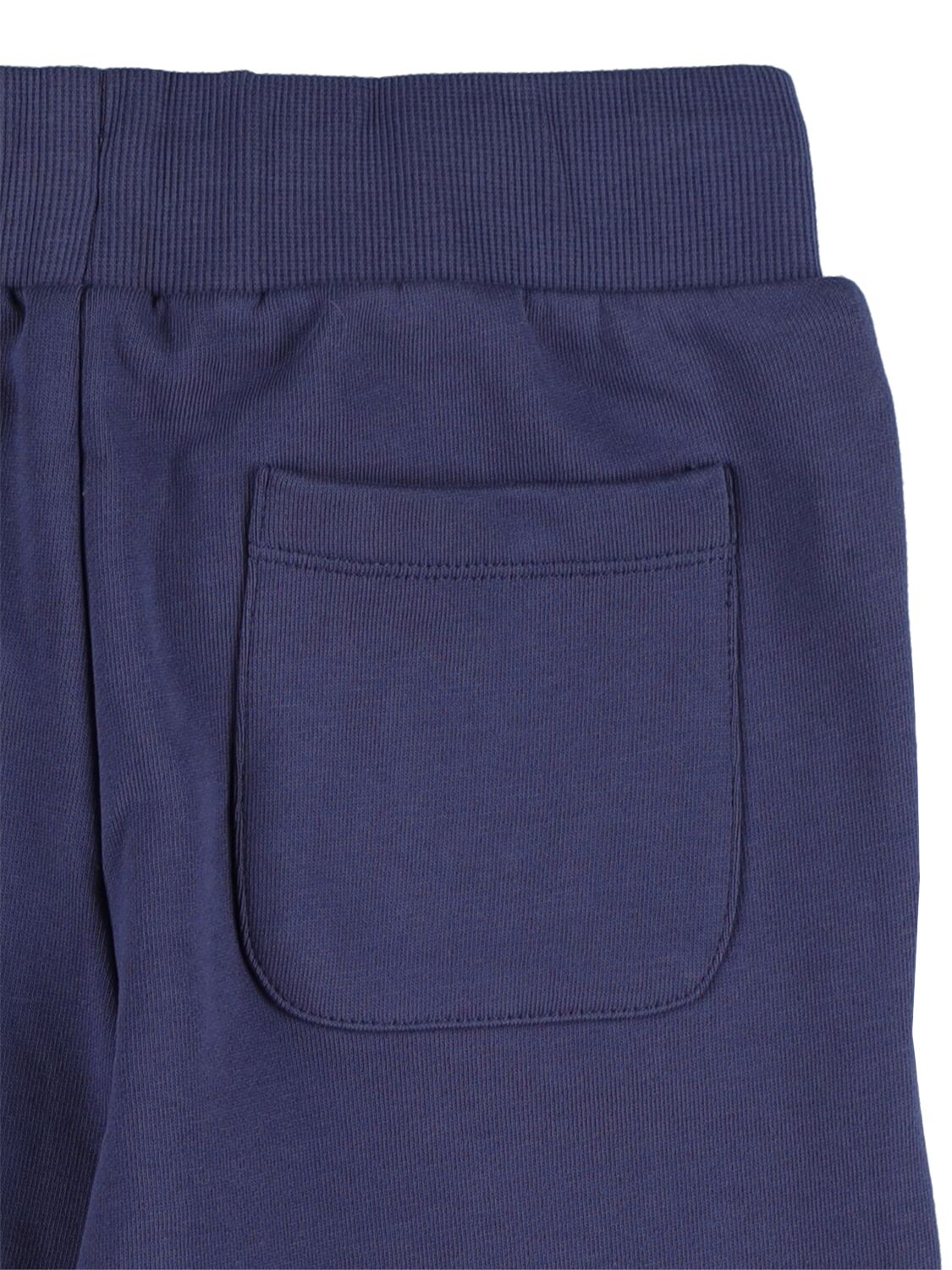 Shop Moschino Logo Cotton Sweatpants In Navy