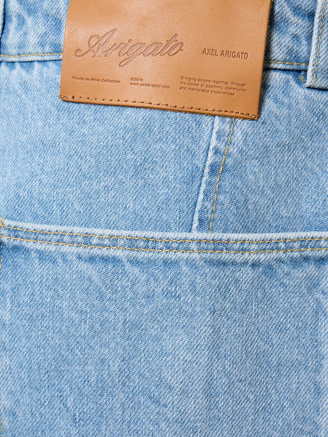 Shop Axel Arigato Patch Denim Cargo Jeans In Light Blue