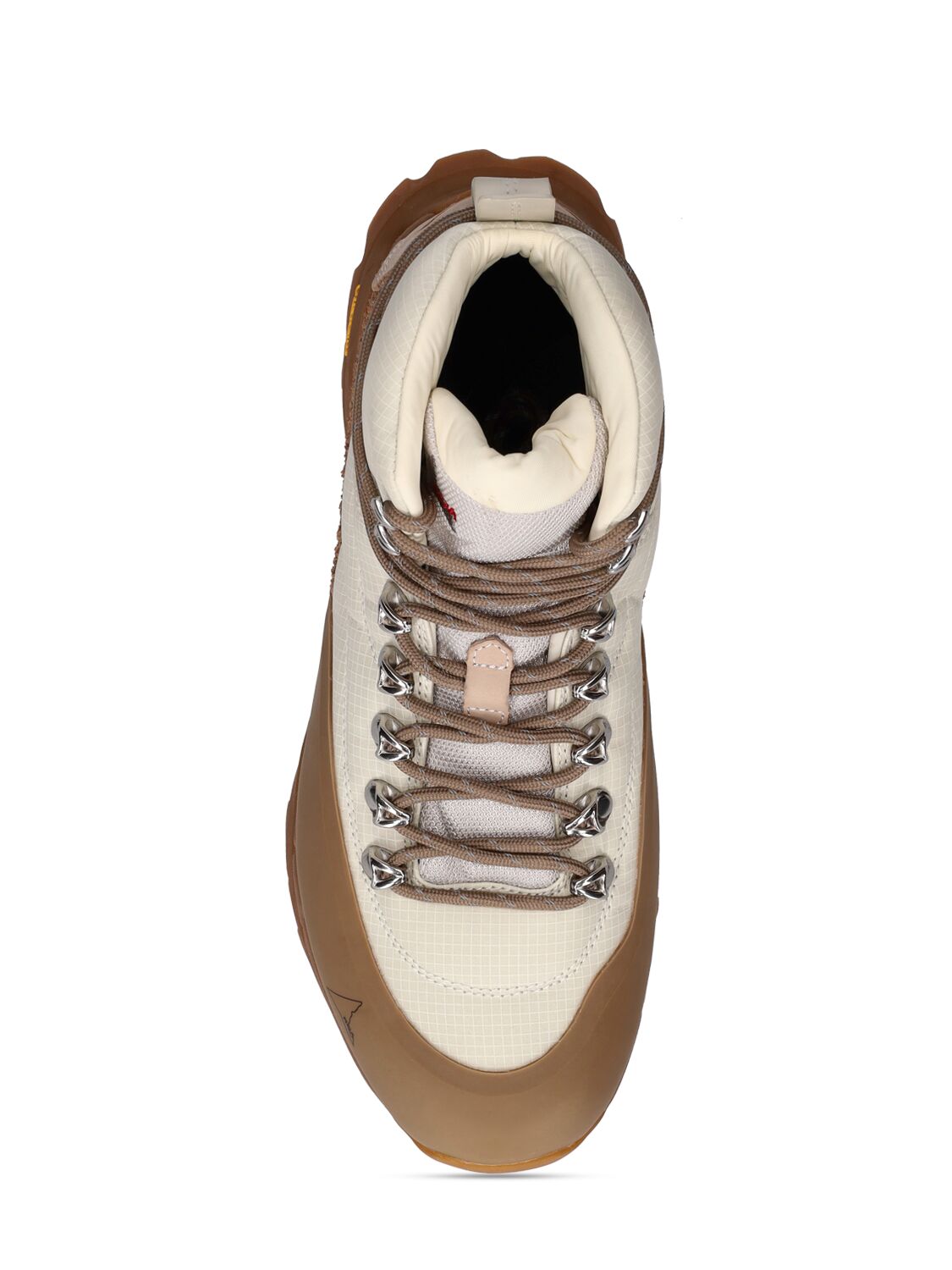 Shop Roa Andrea Straps Hi Boots In Brown,beige