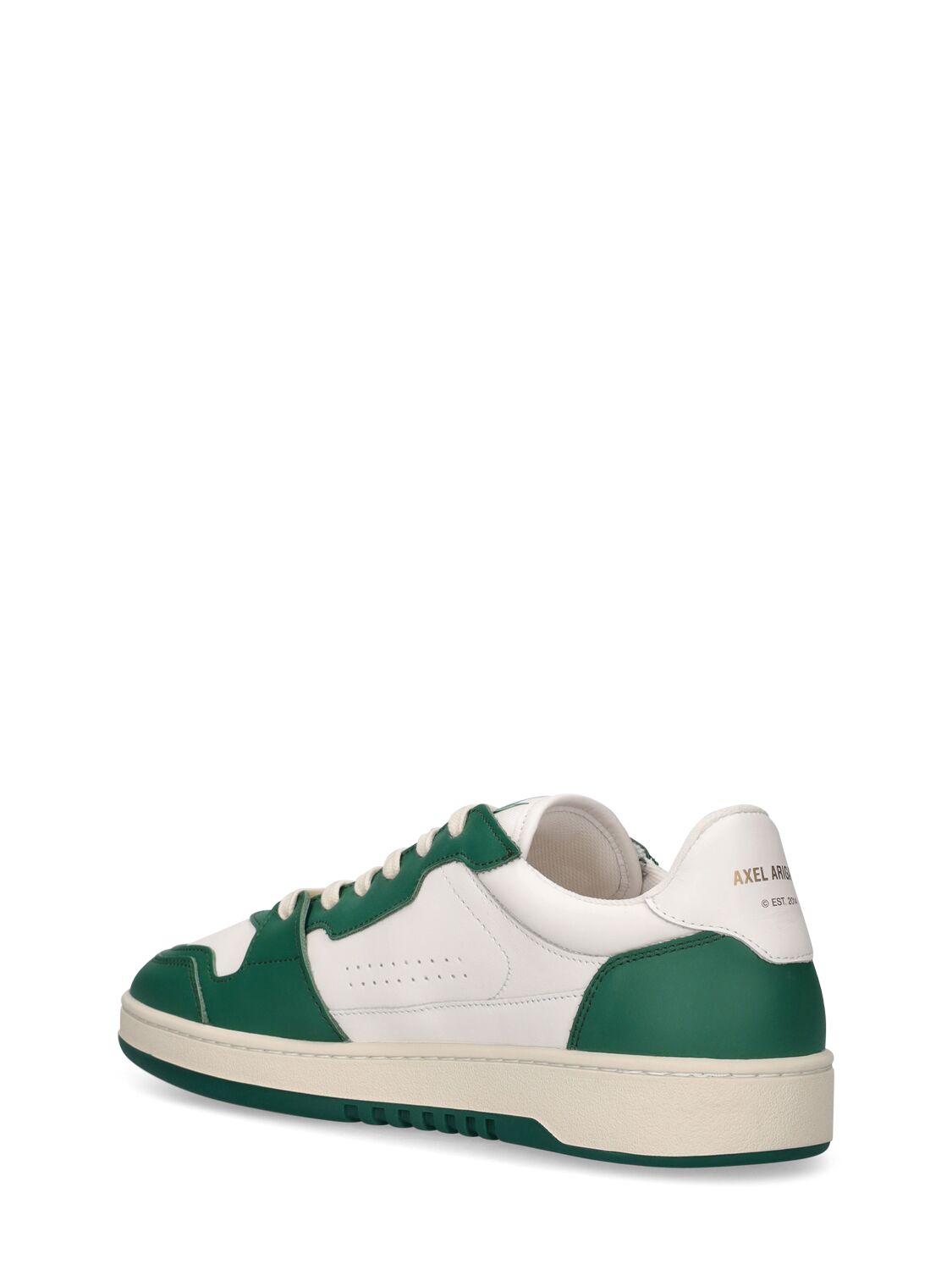 Shop Axel Arigato Dice Low Leather Sneakers In White,green