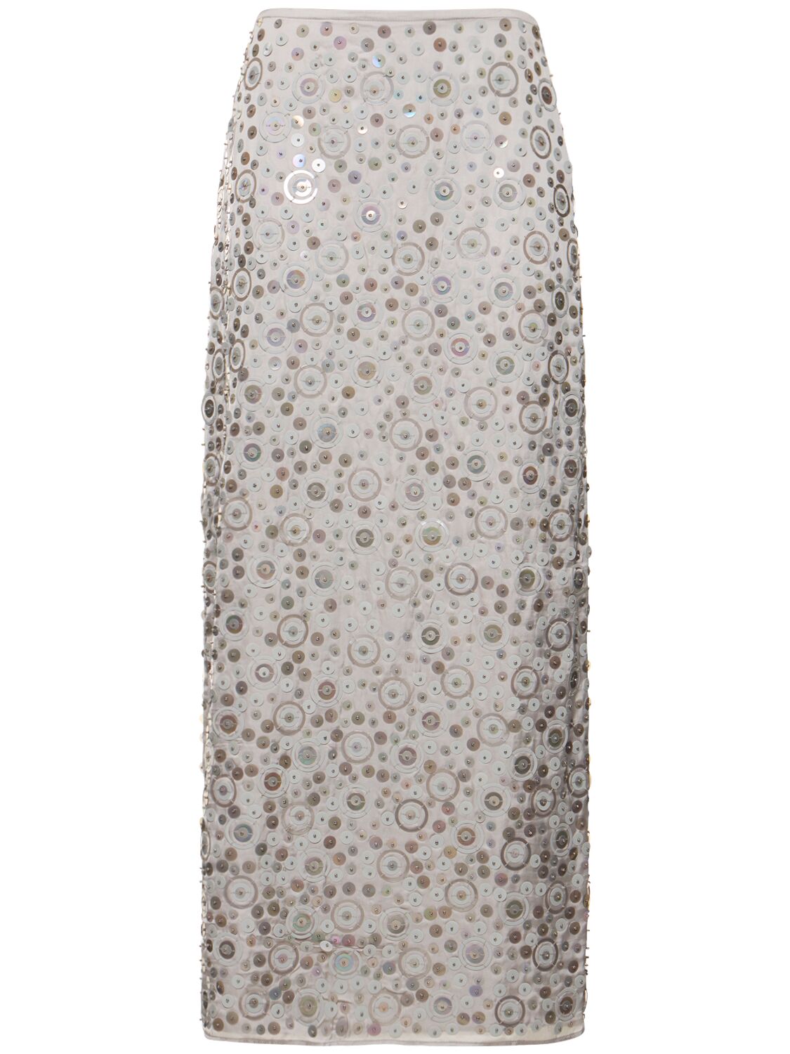 Saks Potts Lynn Embellished Midi Skirt In Grey Sequin