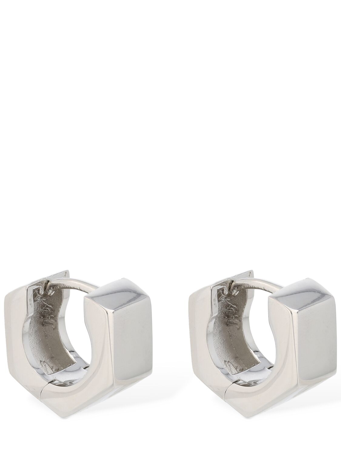 Maison Margiela Bolt & Nut Hoop Earrings In Palladium