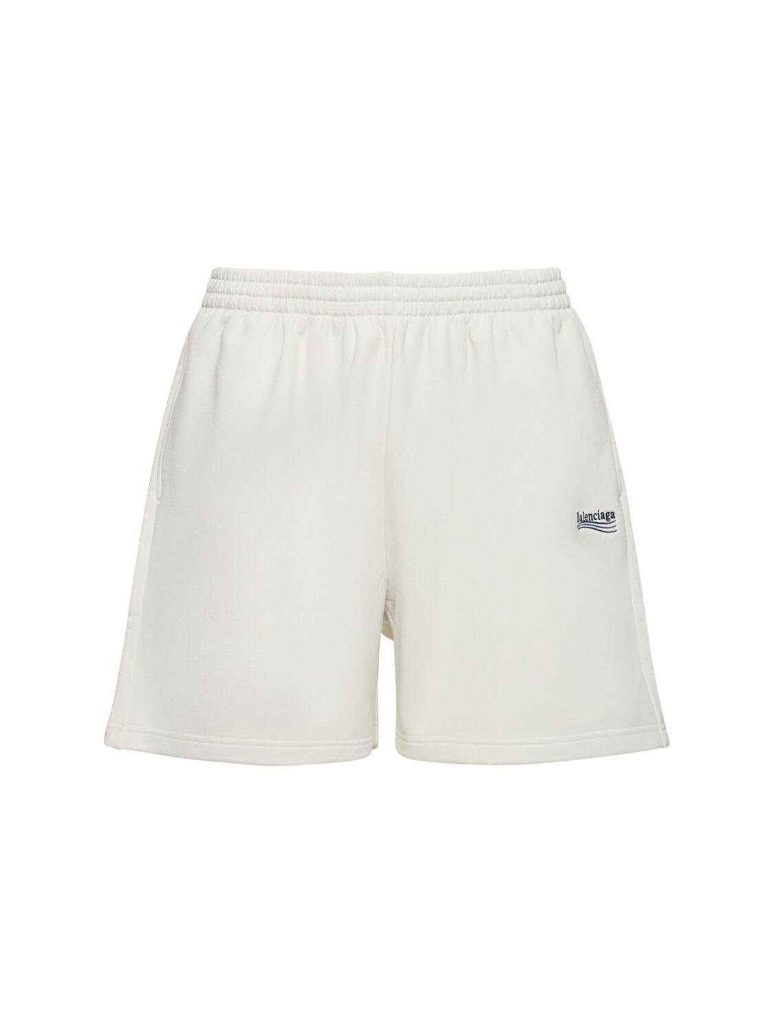 Balenciaga Cotton Shorts In Dirty White