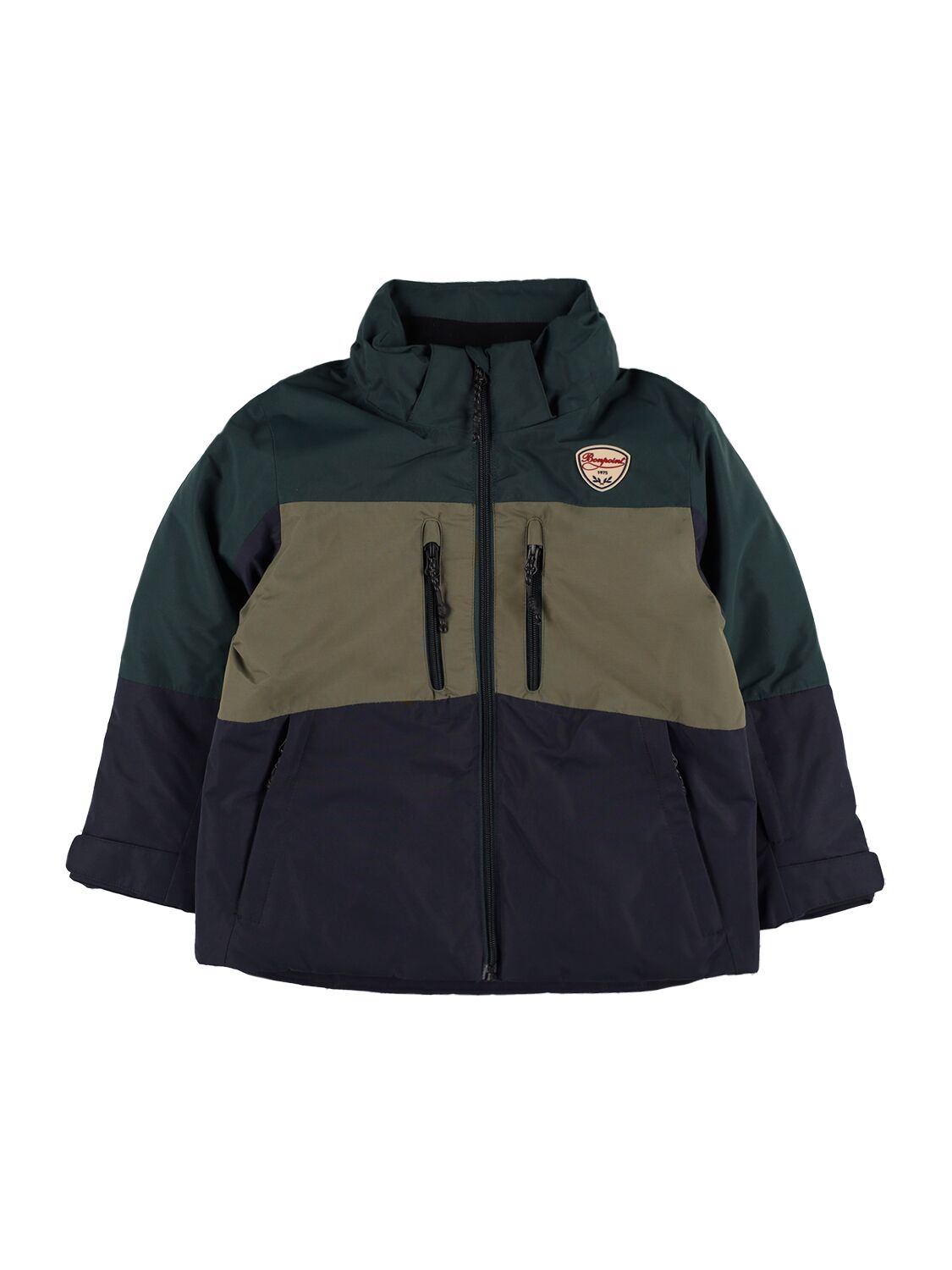 Shop Bonpoint Domus Hooded Down Parka In Green,navy