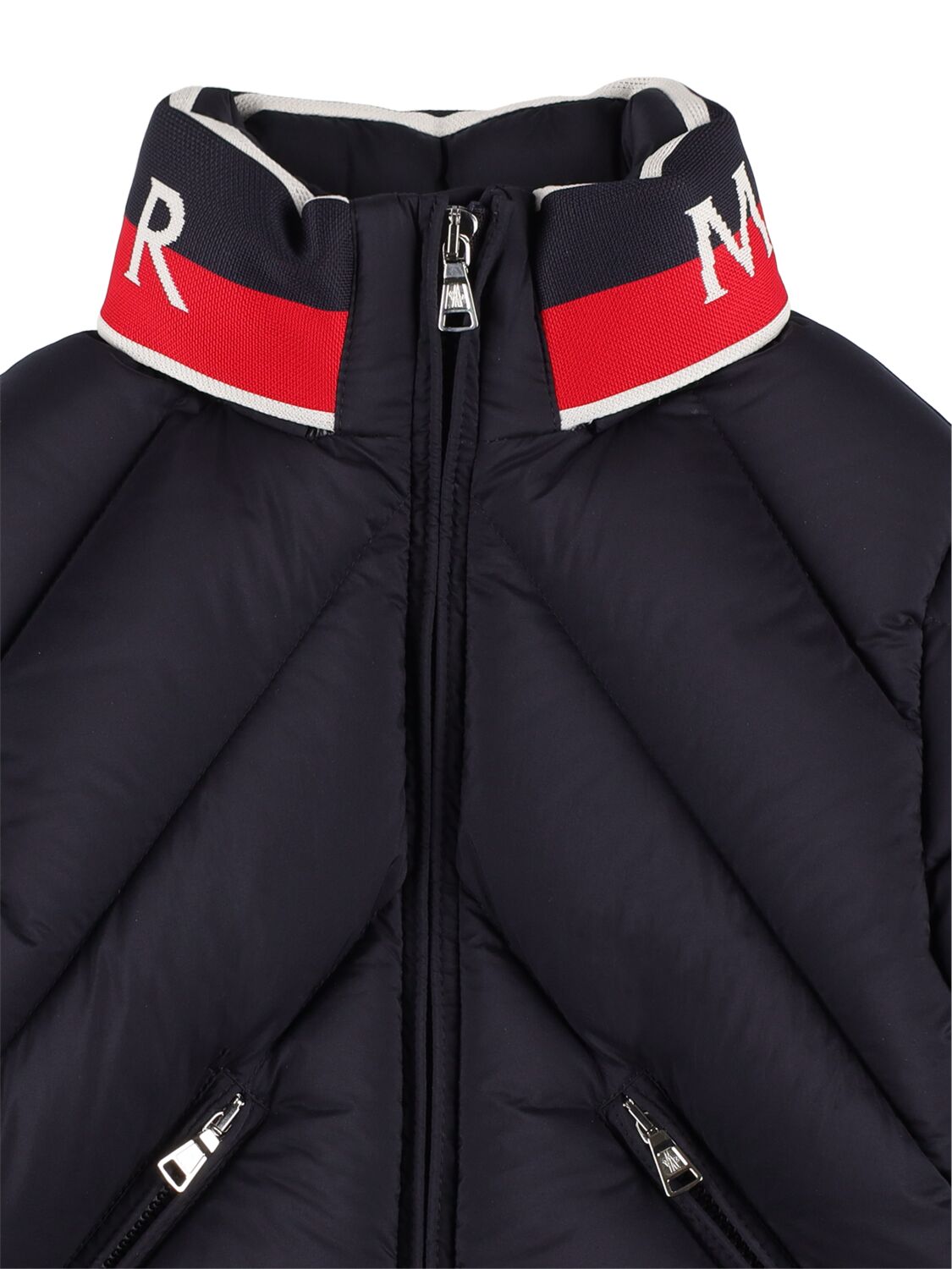 Shop Moncler Victor Down Bomber Jacket In Midnight Blue