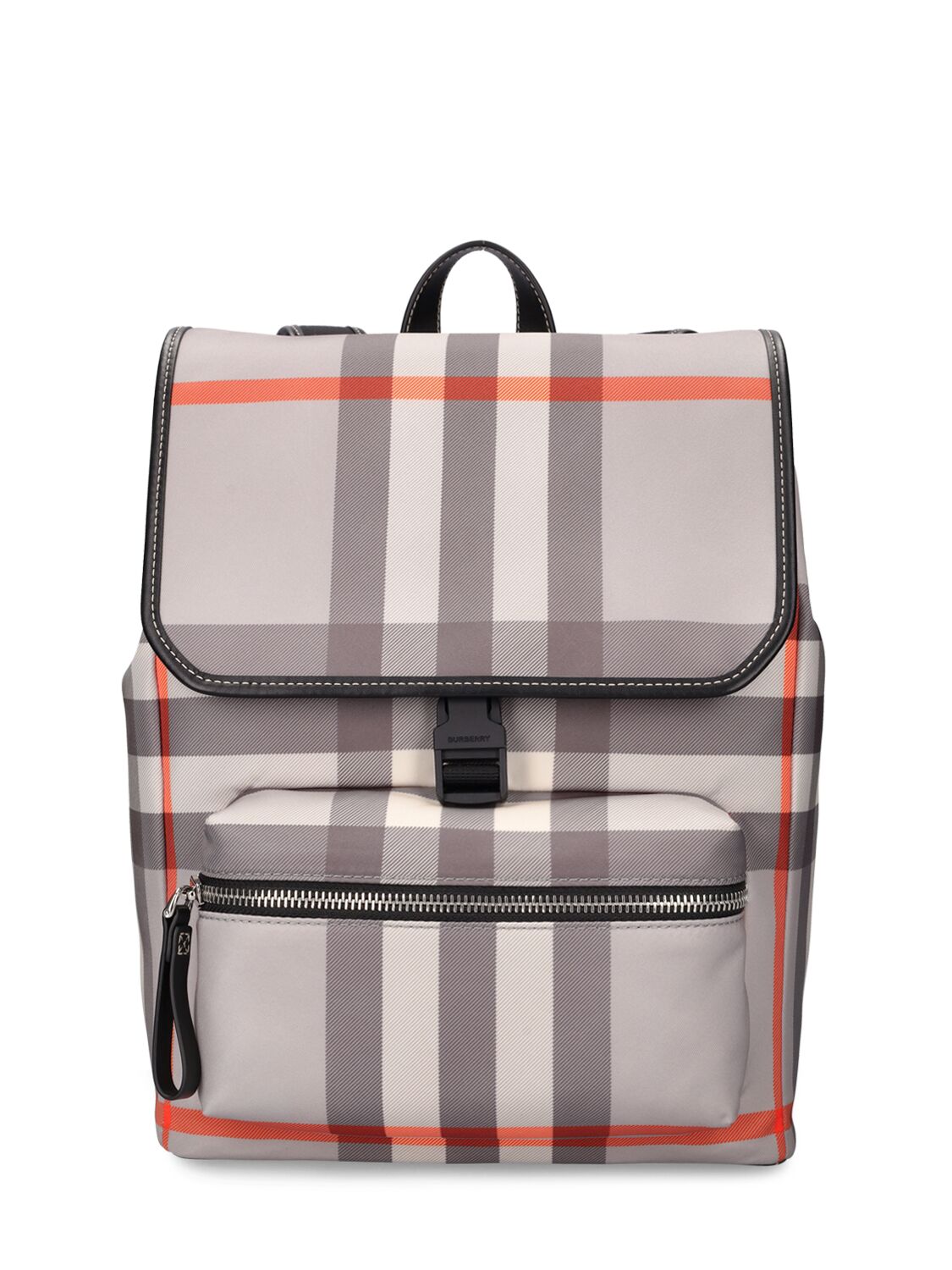 Image of Check Print Nylon Backpack
