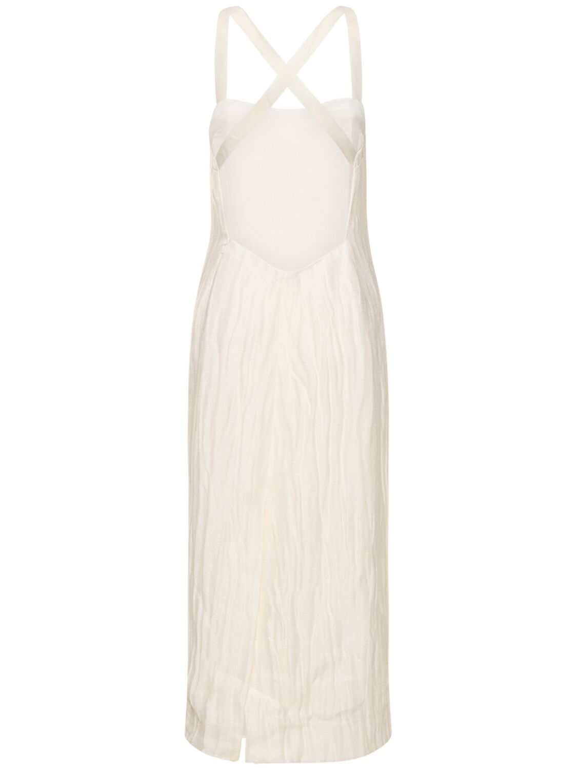 Shop Khaite Fabia Viscose & Silk Midi Dress In White
