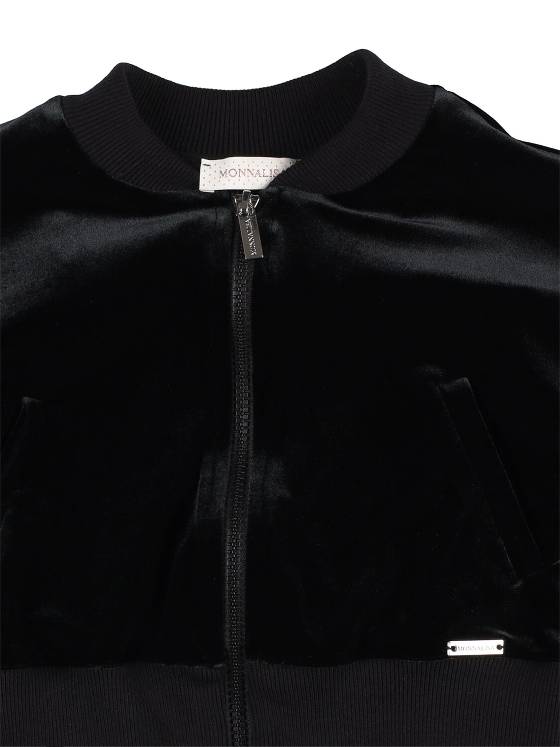 Shop Monnalisa Zip-up Sweatshirt In Black