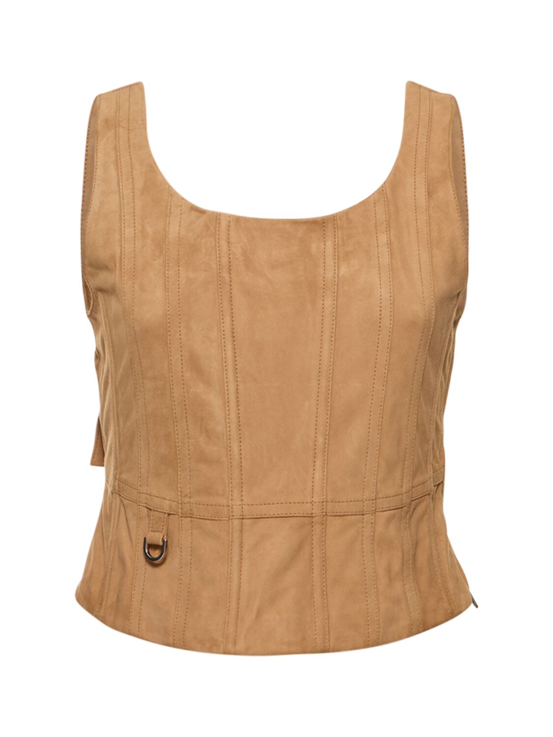 Saks Potts Syra Suede Corset Top In Brown