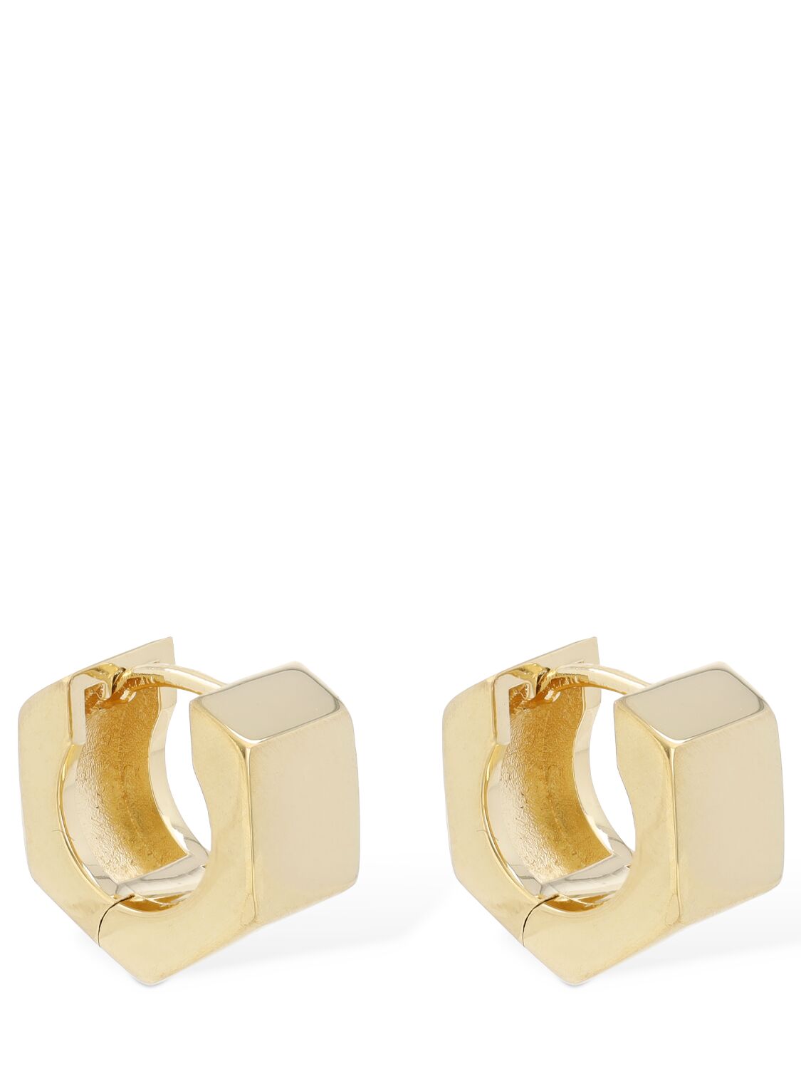 Maison Margiela Bolt & Nut Hoop Earrings In Gold