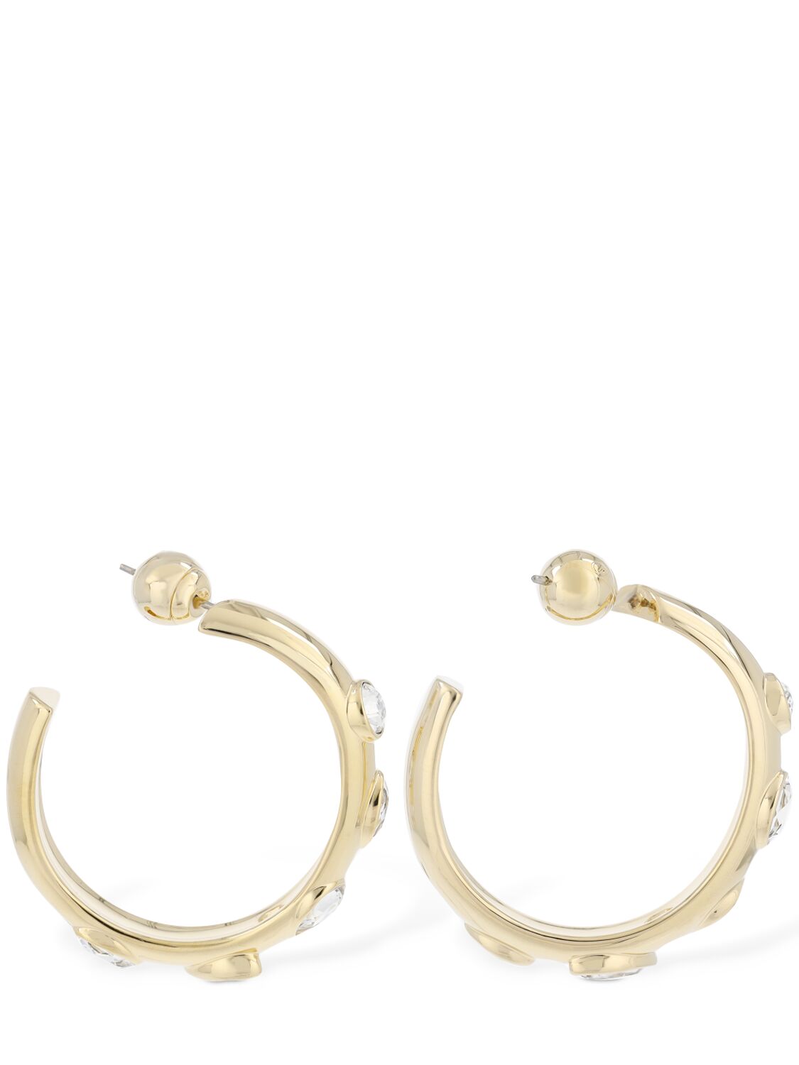 Shop Swarovski Dextera  Hoop Earrings In Gold,crystal