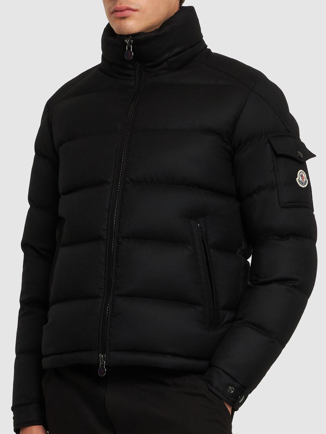 Shop Moncler Montgenevre Wool Down Jacket In Black