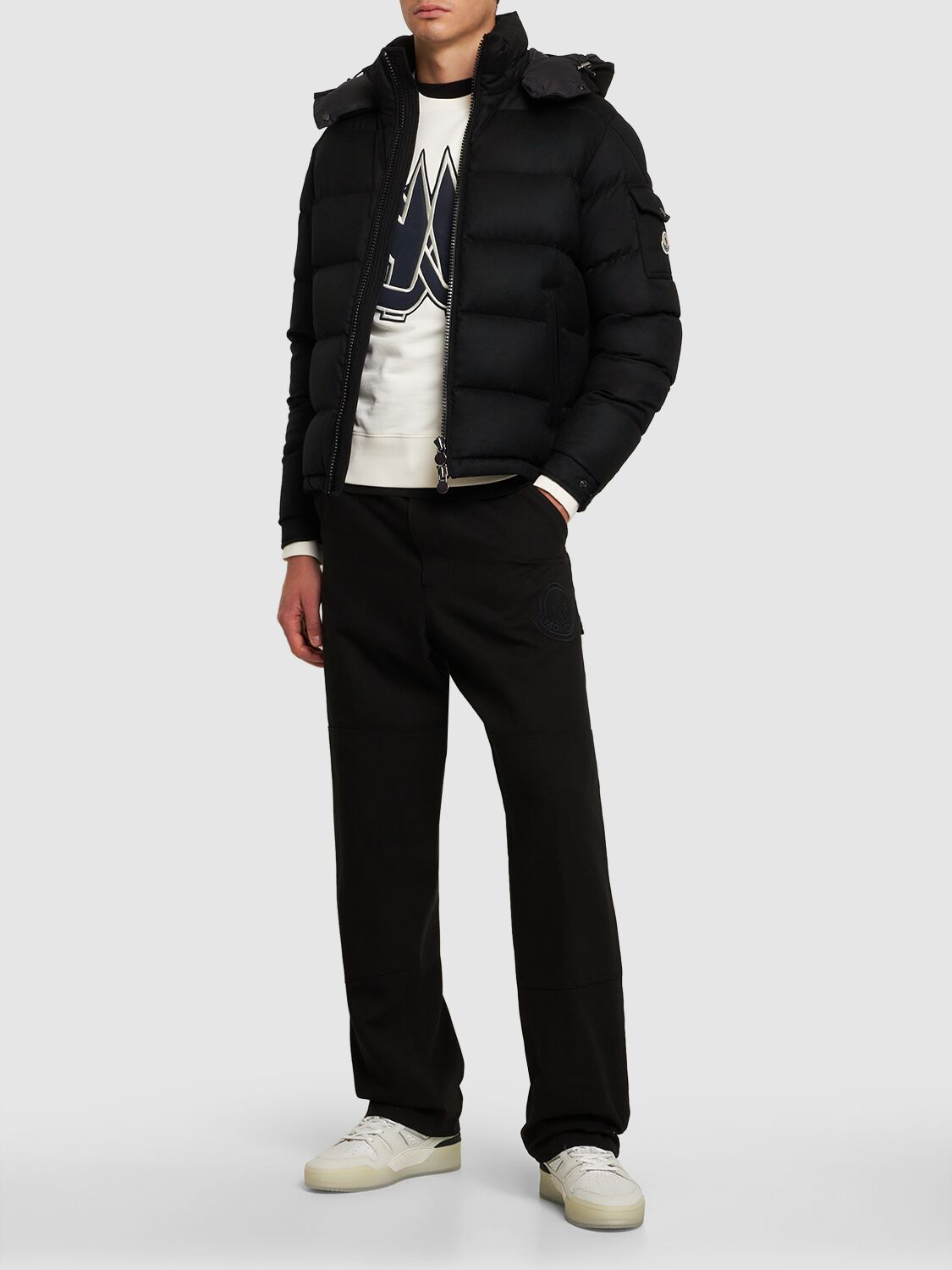 Shop Moncler Montgenevre Wool Down Jacket In Black