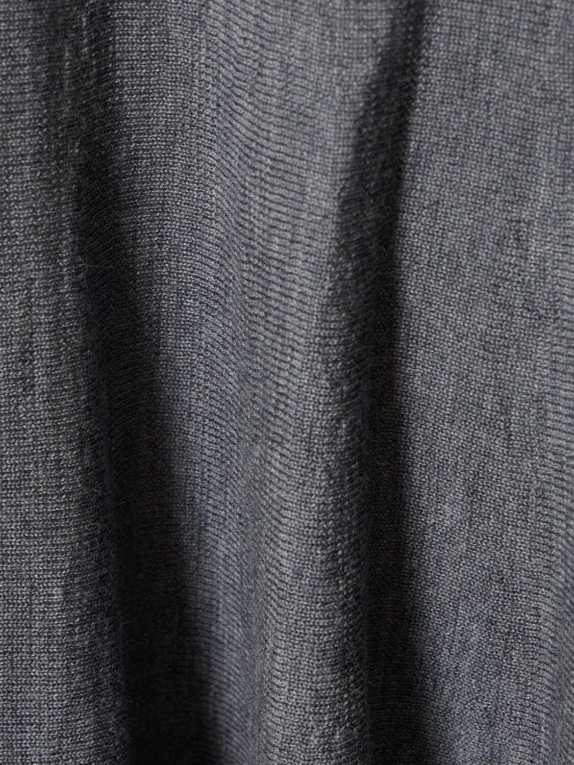 Shop Khaite Dany Long Sleeve Wool Midi Dress In Grey