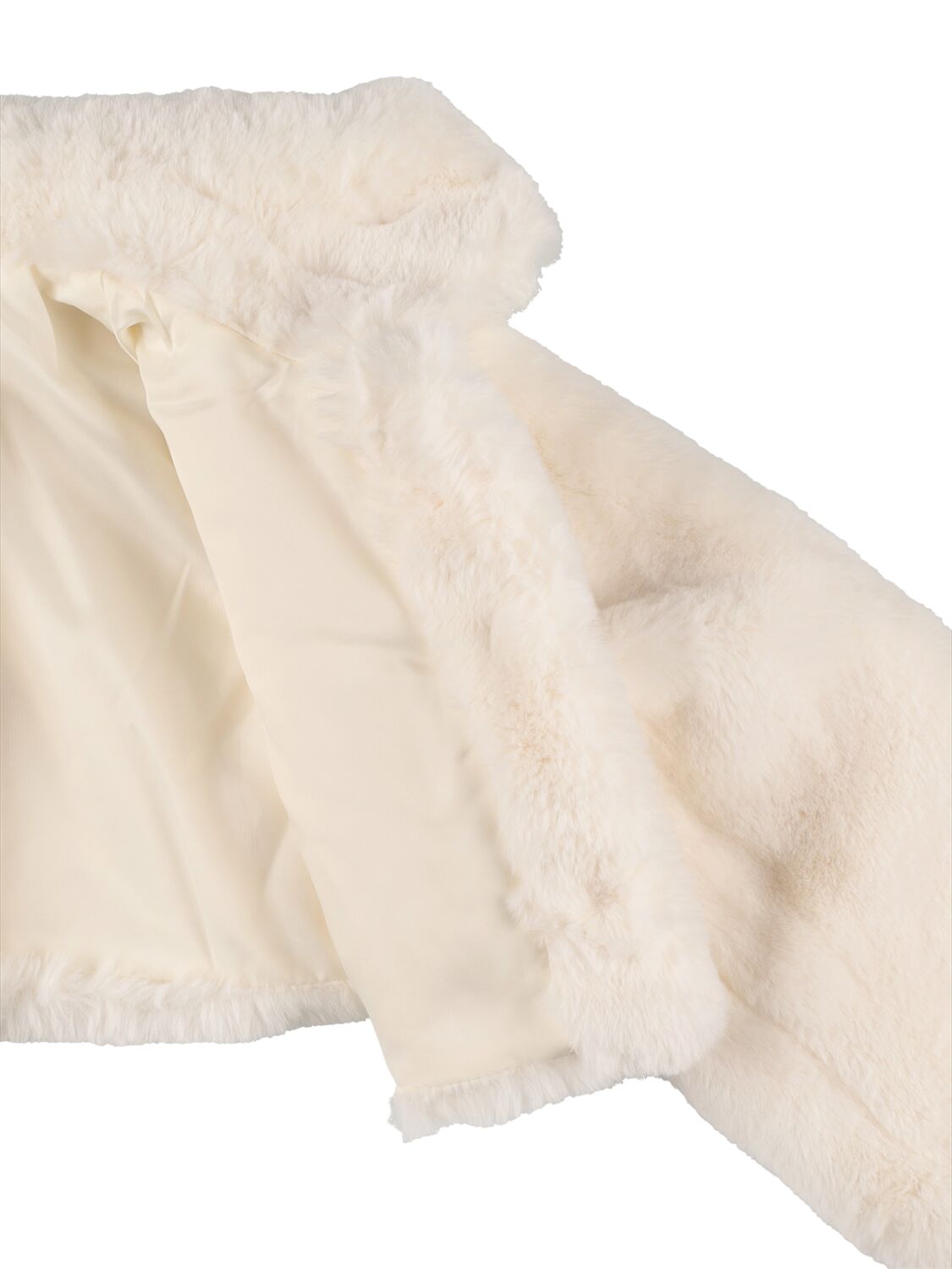 Shop Monnalisa Faux Fur Jacket In White