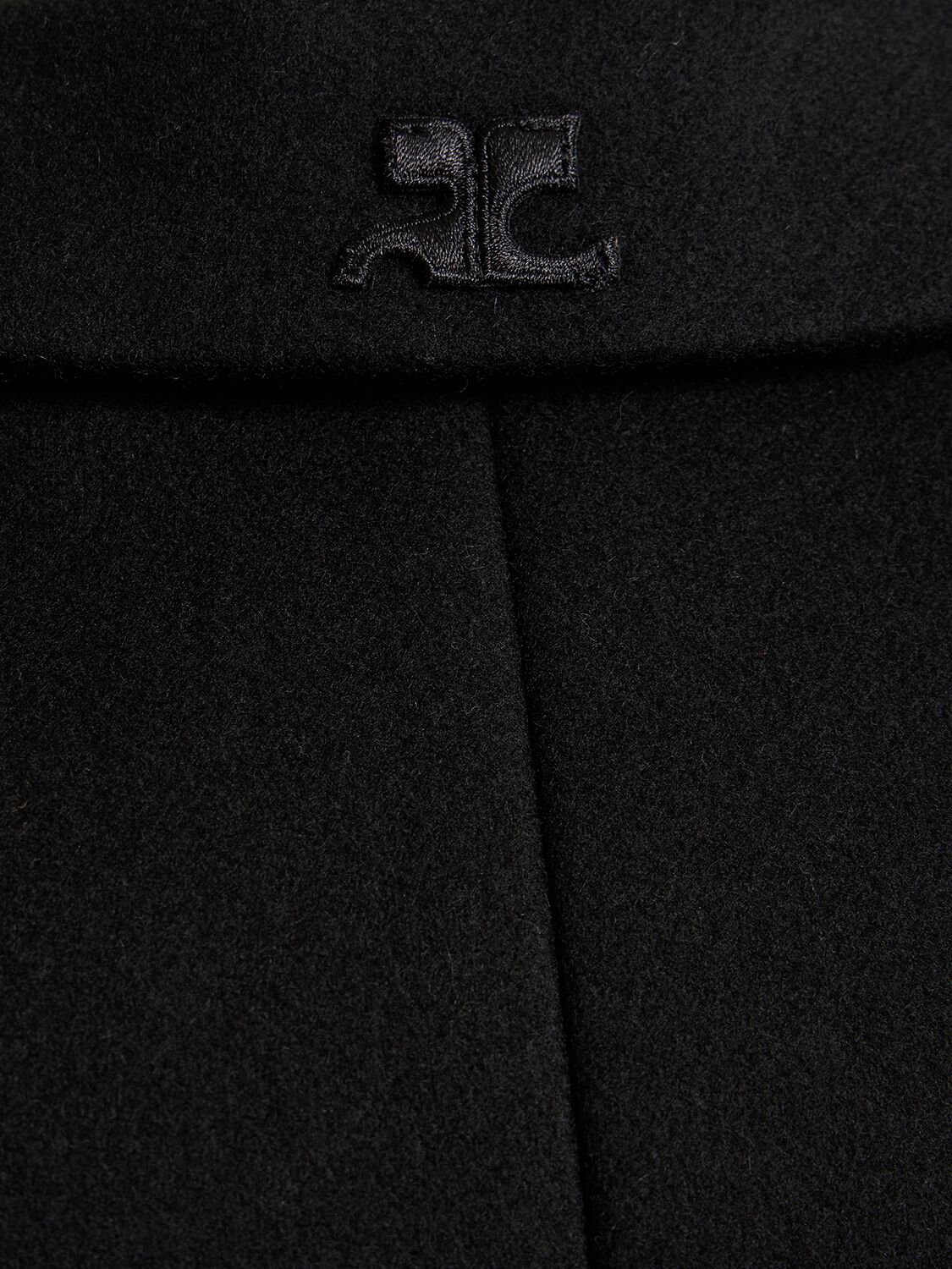 Shop Courrèges Wool Blend Tailored Coat In Black