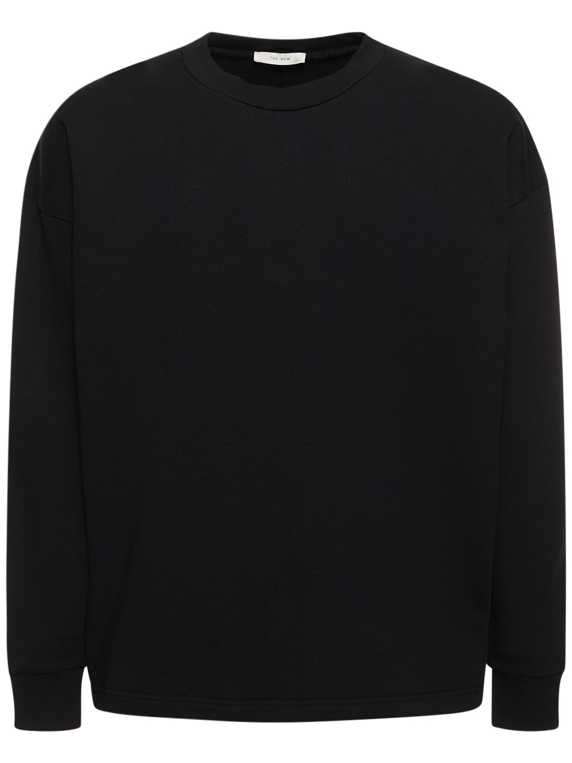 The Row Ezan Cotton Crewneck Sweatshirt In Black