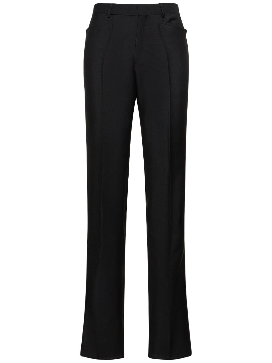 Tom Ford 23cm Atticus Mohair & Wool Trousers In Black