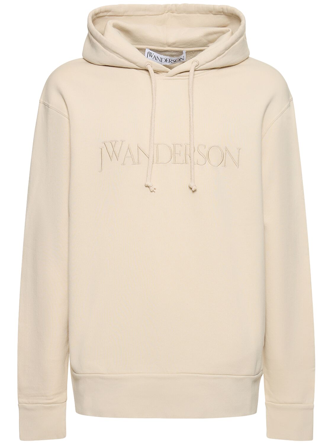 JW ANDERSON LOGO EMBROIDERY COTTON JERSEY HOODIE