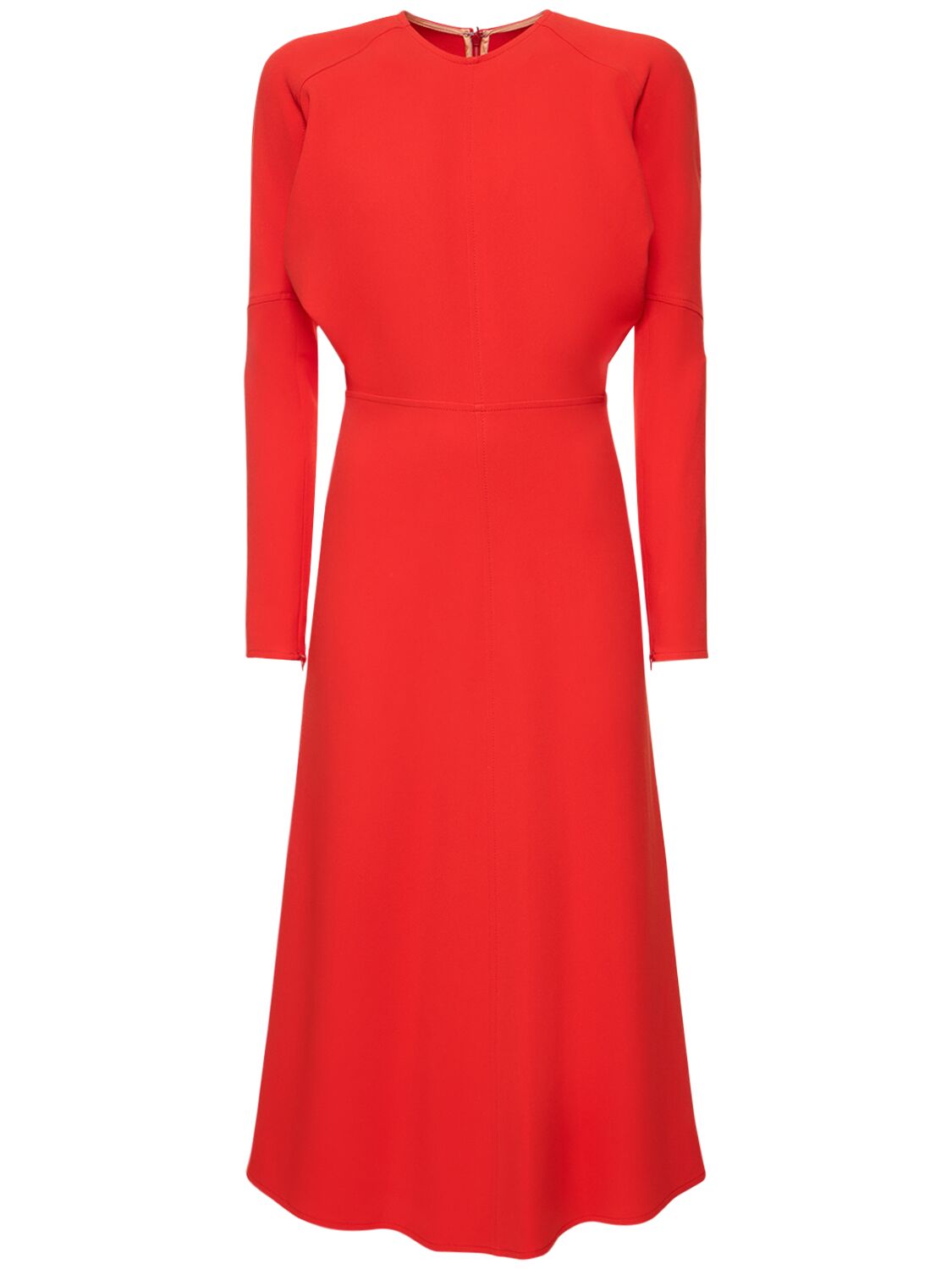 Shop Victoria Beckham Dolman Viscose Blend Midi Dress In Red