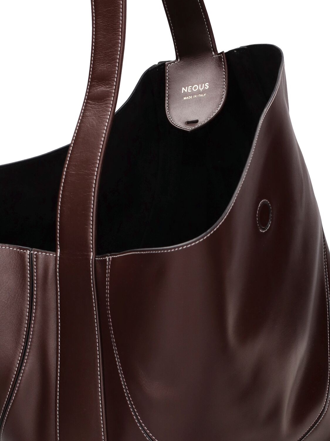 Shop Neous Pavo Leather Tote Bag In Dark Chocolate