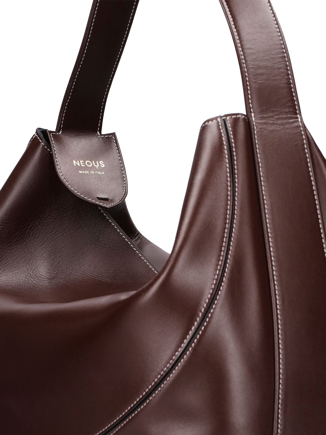 Shop Neous Pavo Leather Tote Bag In Dark Chocolate