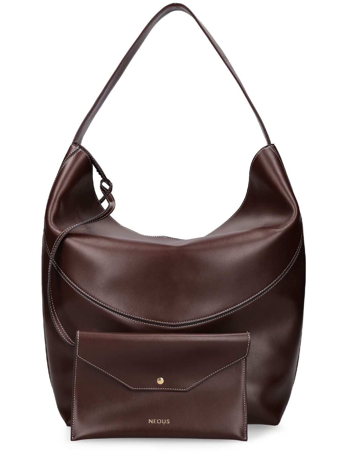 Shop Neous Pavo Leather Tote Bag In Dark Chocolate