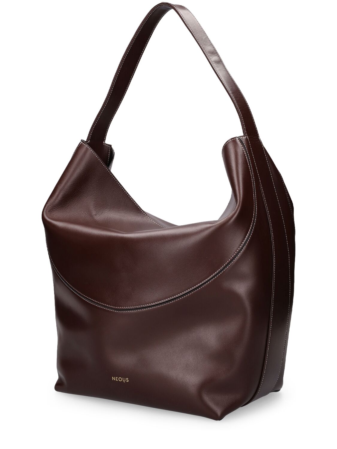 Shop Neous Pavo Leather Tote Bag In Dark Chocolate