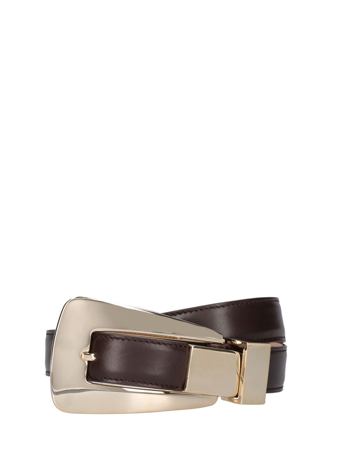 Khaite 30mm Lucca Leather Buckle Belt In Brown
