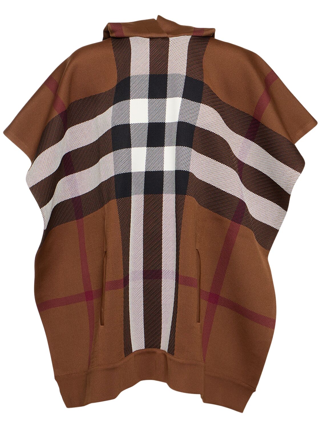 Burberry Check Printed Viscose Blend Cape In Brown