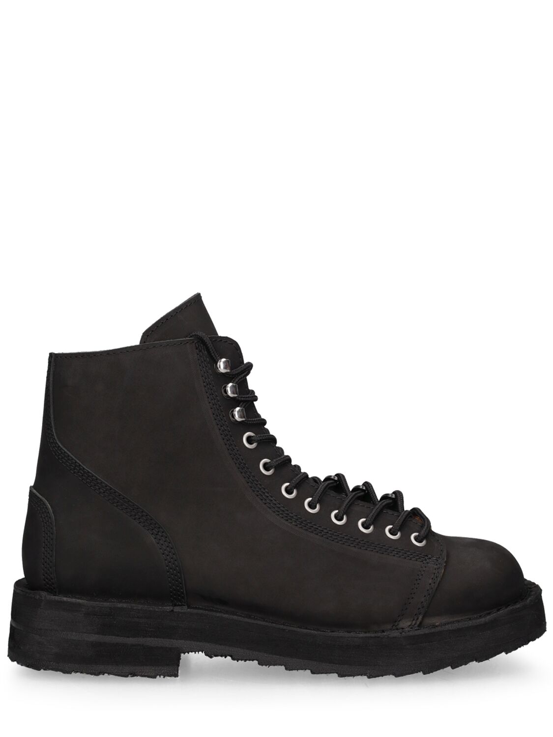 Yohji Yamamoto Lace-up Leather Ankle Boots In Black
