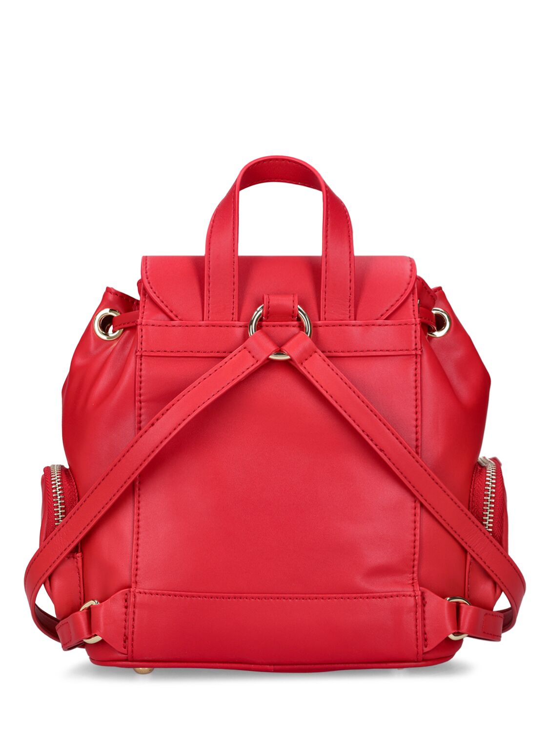 Shop Monnalisa Leather Backpack In Red