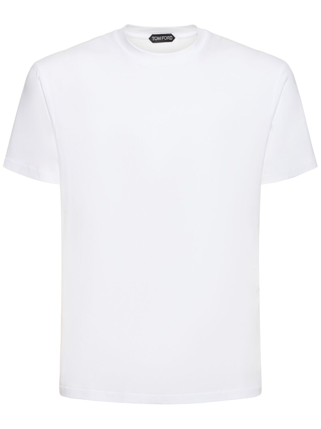 Tom Ford 莱赛尔纤维&棉短袖圆领t恤 In White