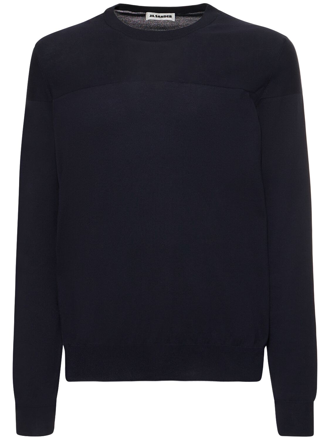 Jil Sander Light Cotton Crewneck Sweater In Navy