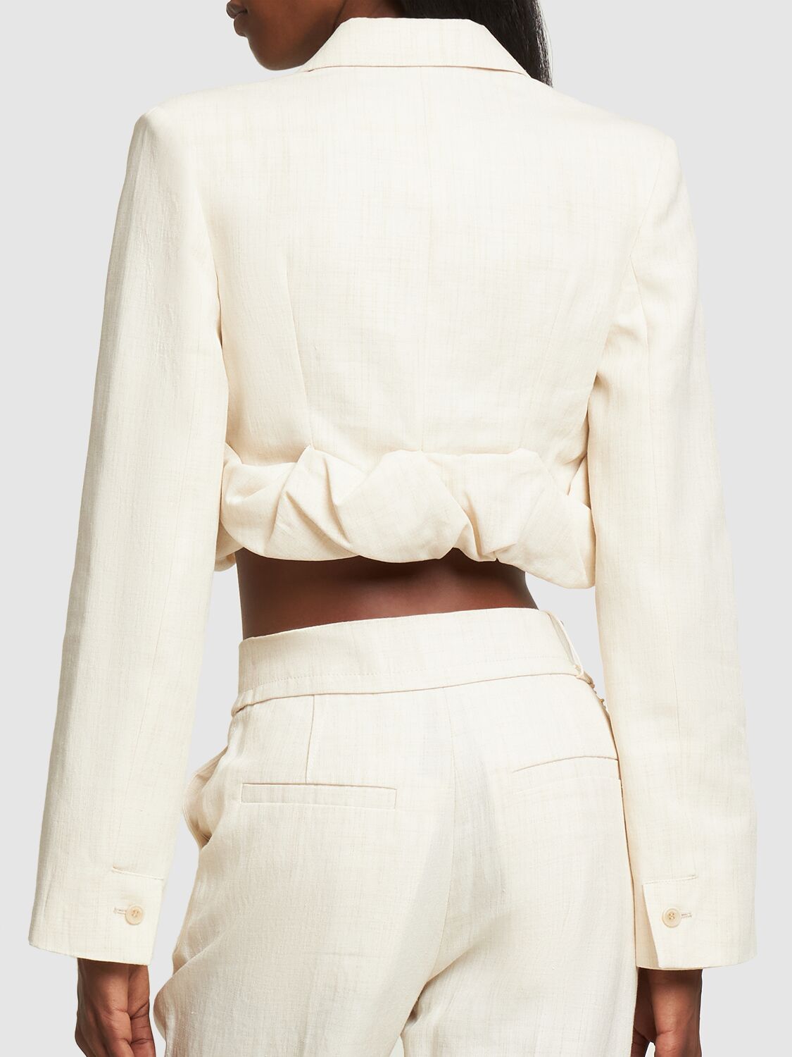 JACQUEMUS LA VESTE CROISSANT LINEN BLEND JACKET 