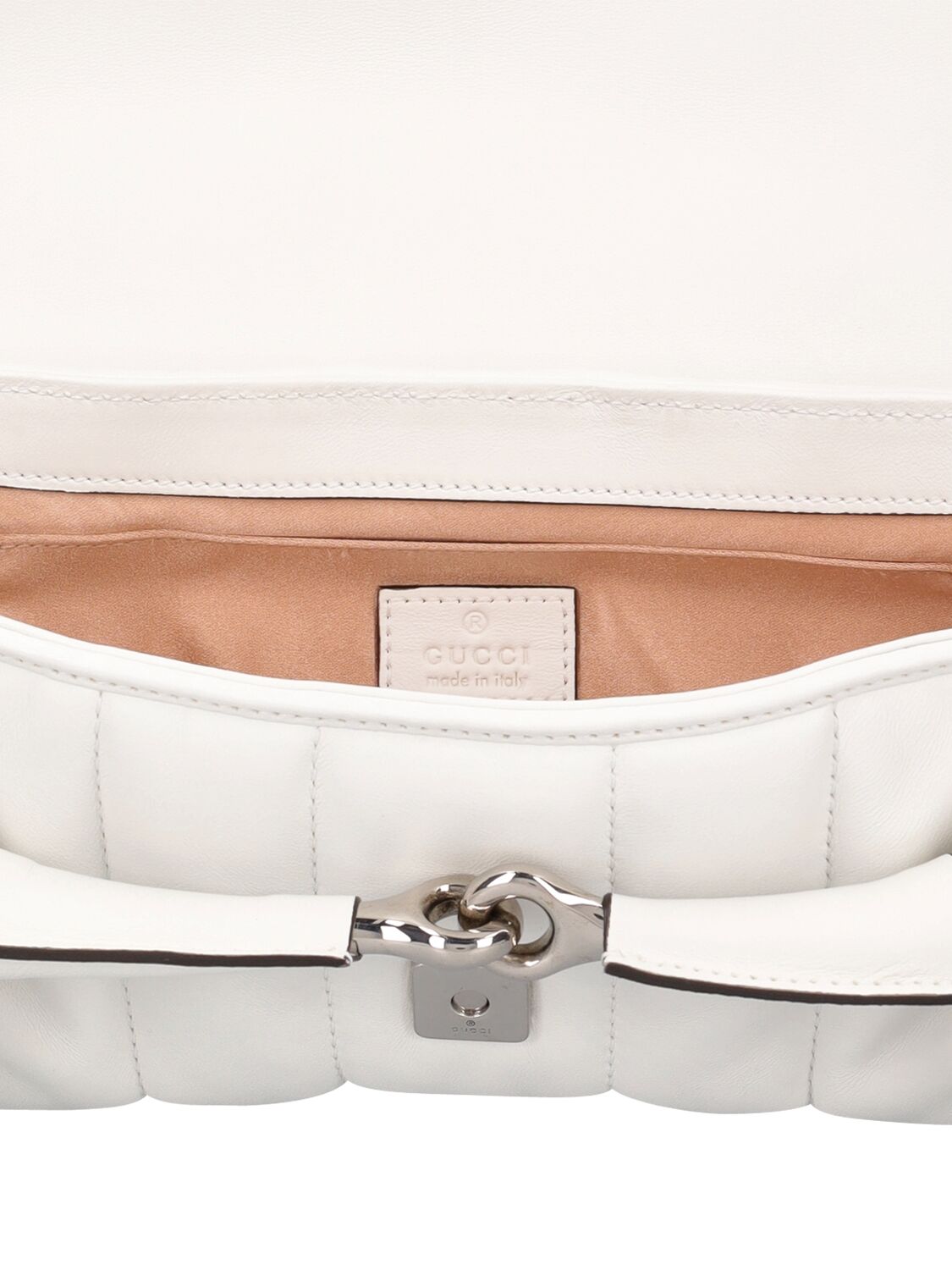 Shop Gucci Medium  Horsebit Chain Leather Bag In Great White