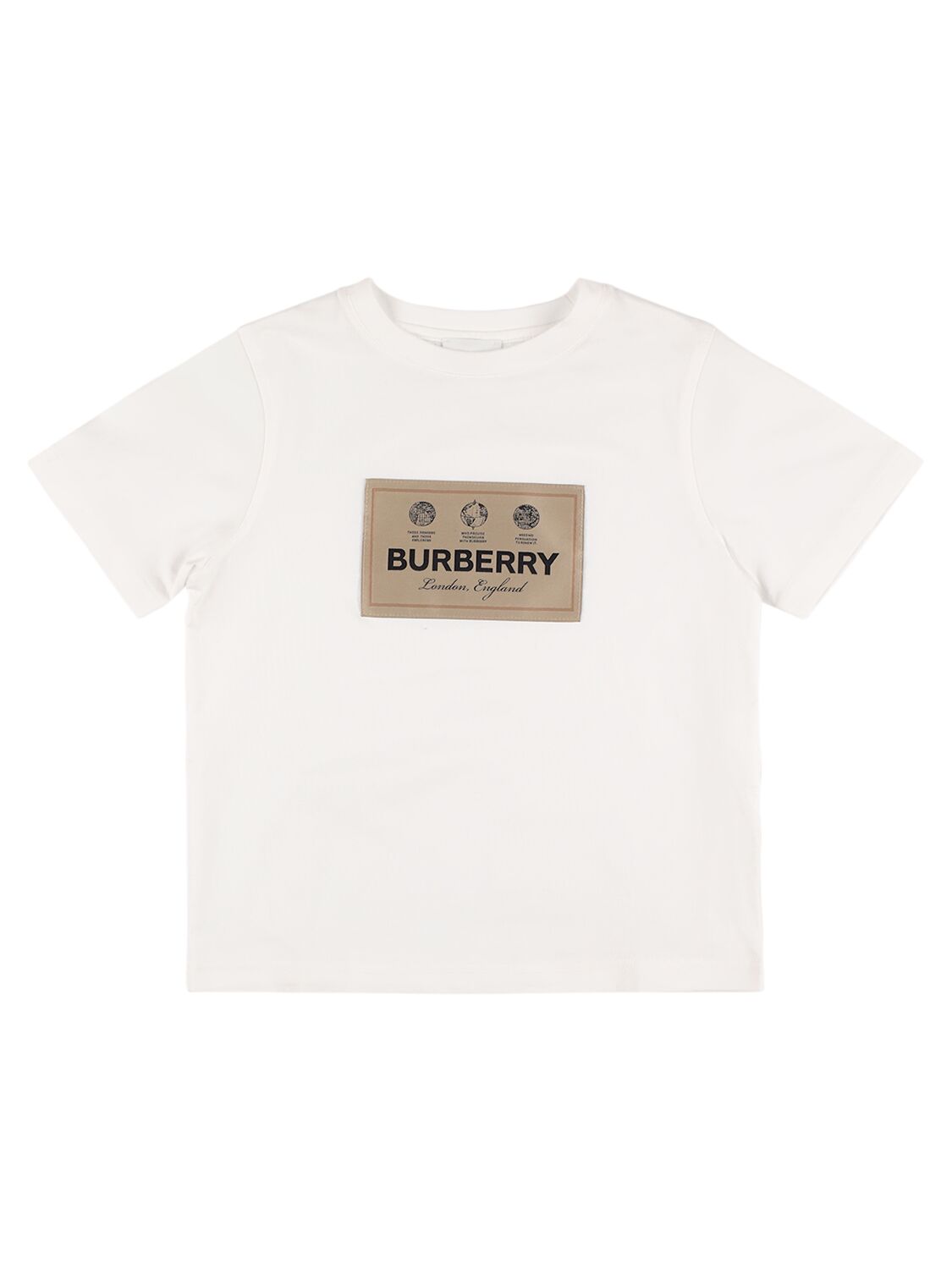 Burberry Kids' Logo Print Cotton Jersey T-shirt In White
