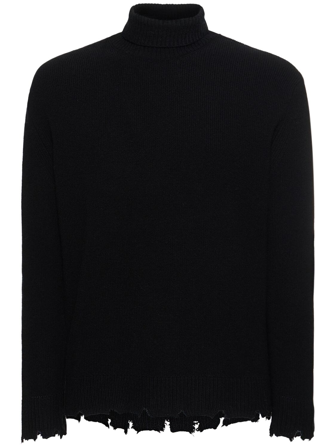 Laneus High Neck Wool Sweater In Black