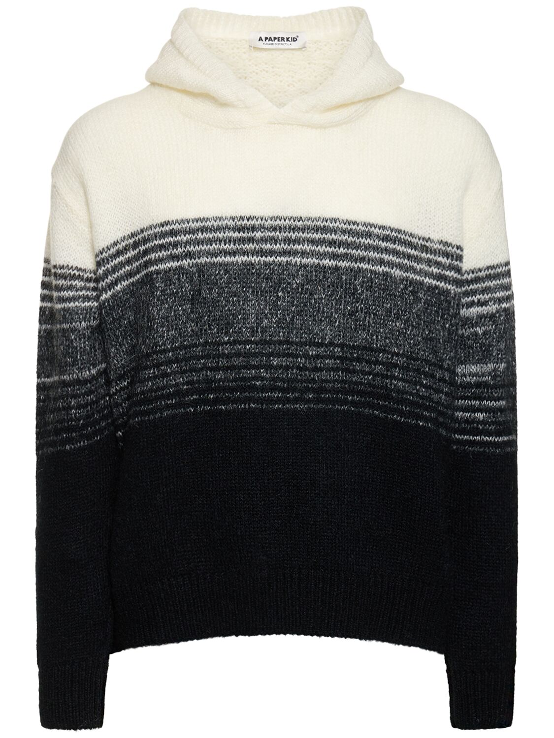 A PAPER KID Unisex 2-tone Mohair Blend Knit Sweater