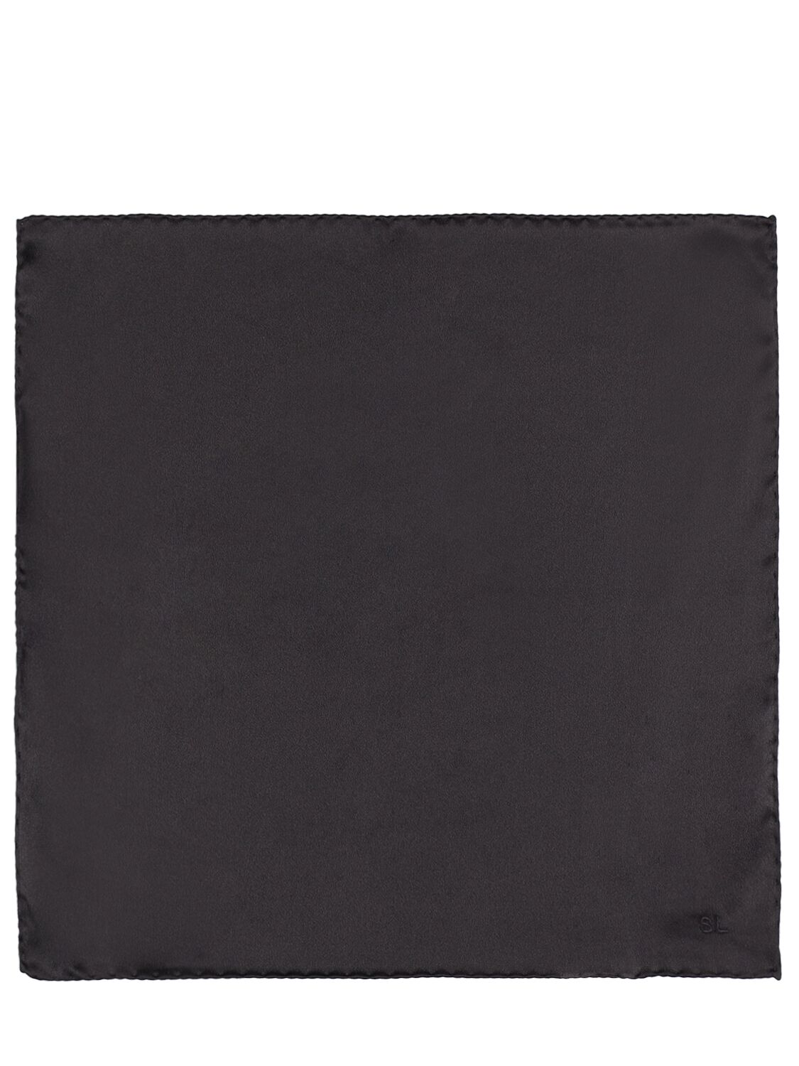 Saint Laurent Sl真丝口袋方巾 In Black