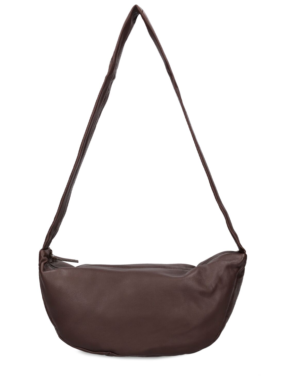 St.agni Small Crescent Leather Bag In Brown