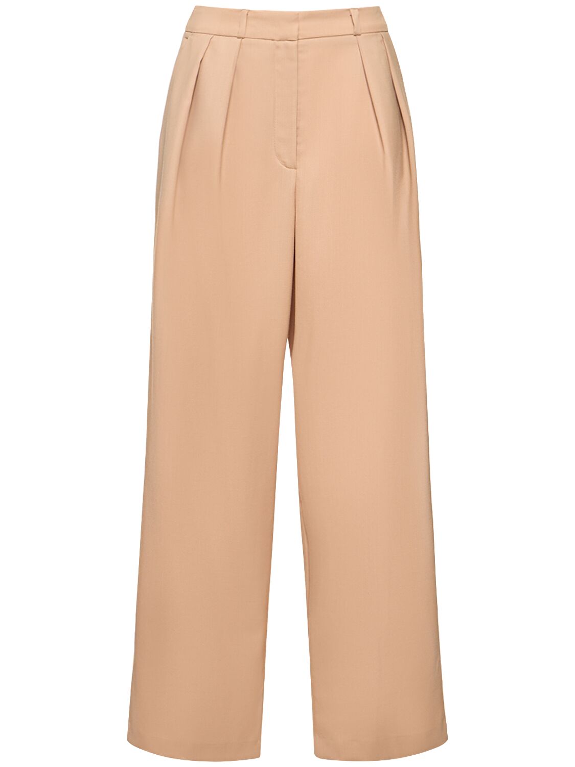 Image of Tansy Pleated Twill Wool Blend Pants