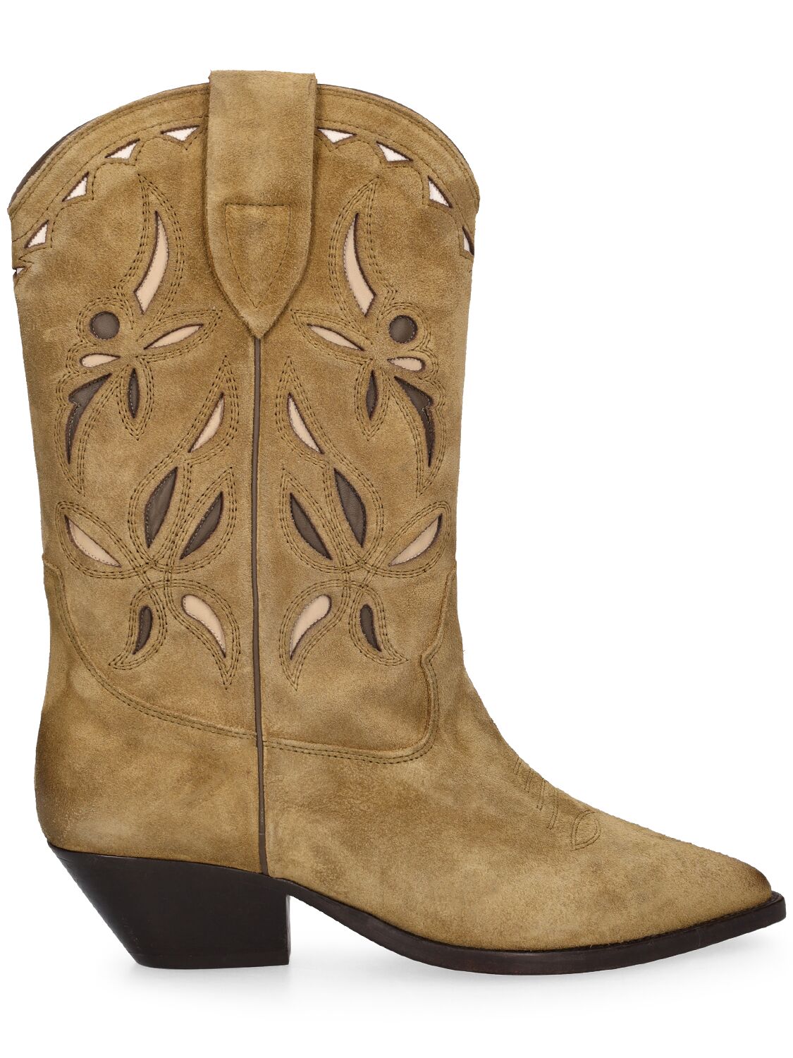 Shop Isabel Marant 40mm Duerto Suede Ankle Boots In Taupe