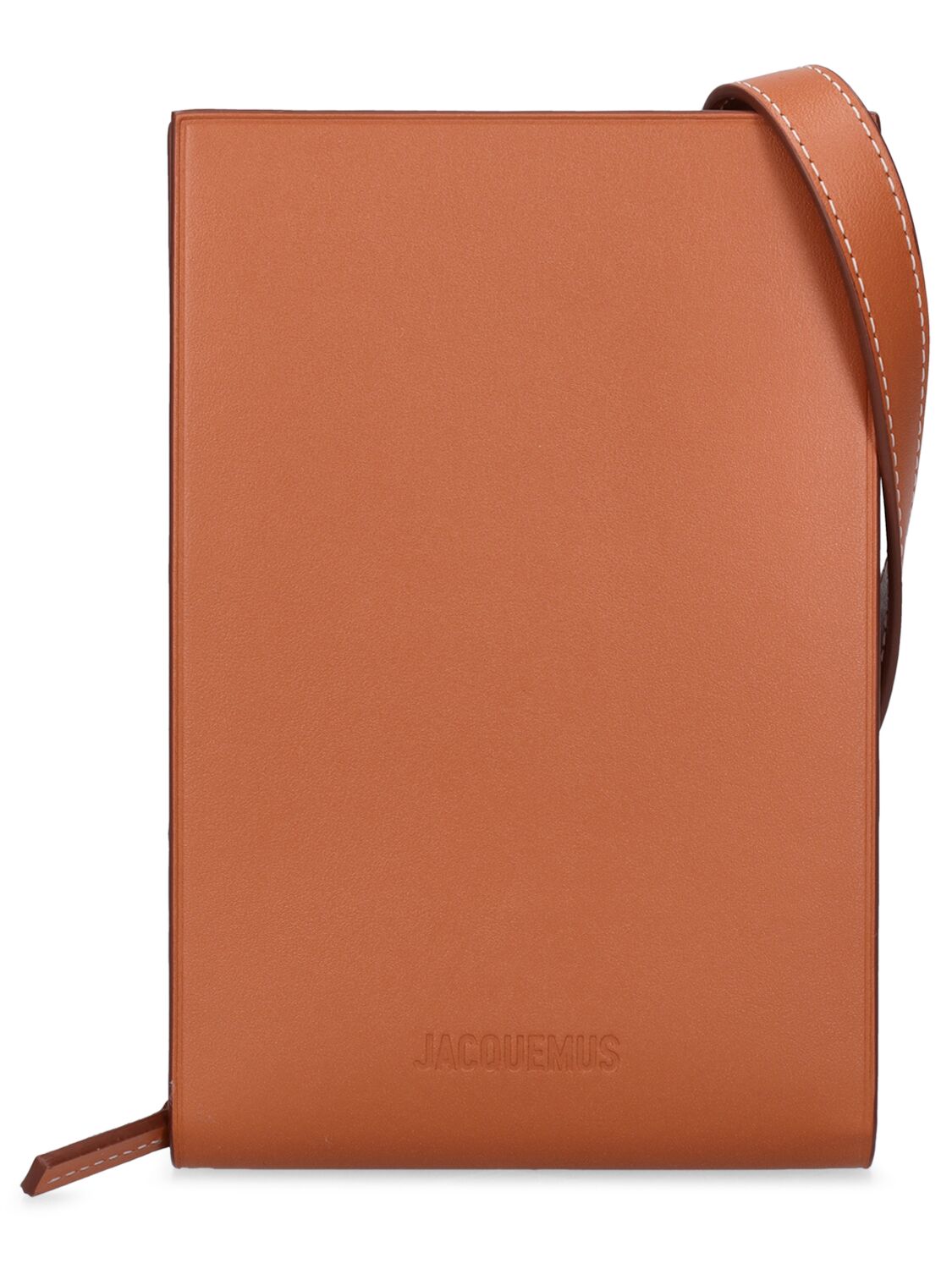 Shop Jacquemus Le Gadju Leather Crossbody Bag In Light Brown 2