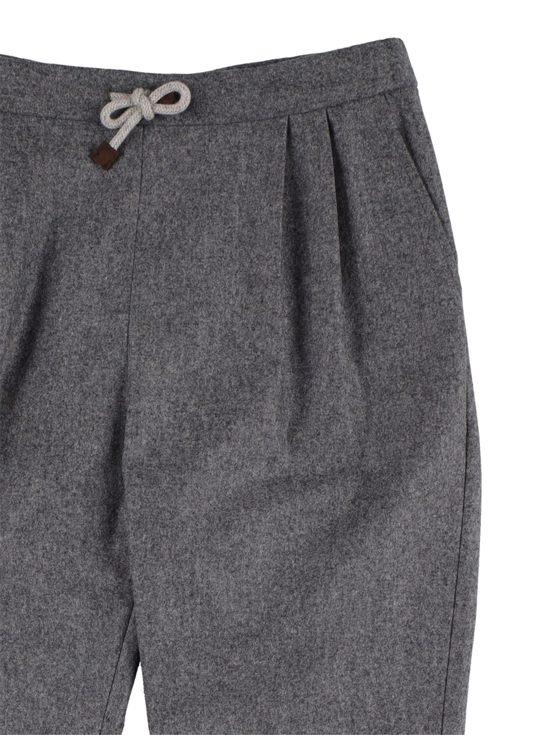 Shop Brunello Cucinelli Flannel Pants In Dark Grey