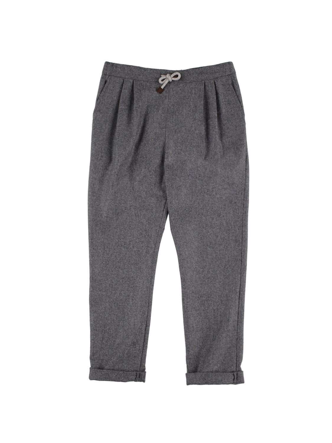 Brunello Cucinelli Kids' Flannel Trousers In Dark Grey