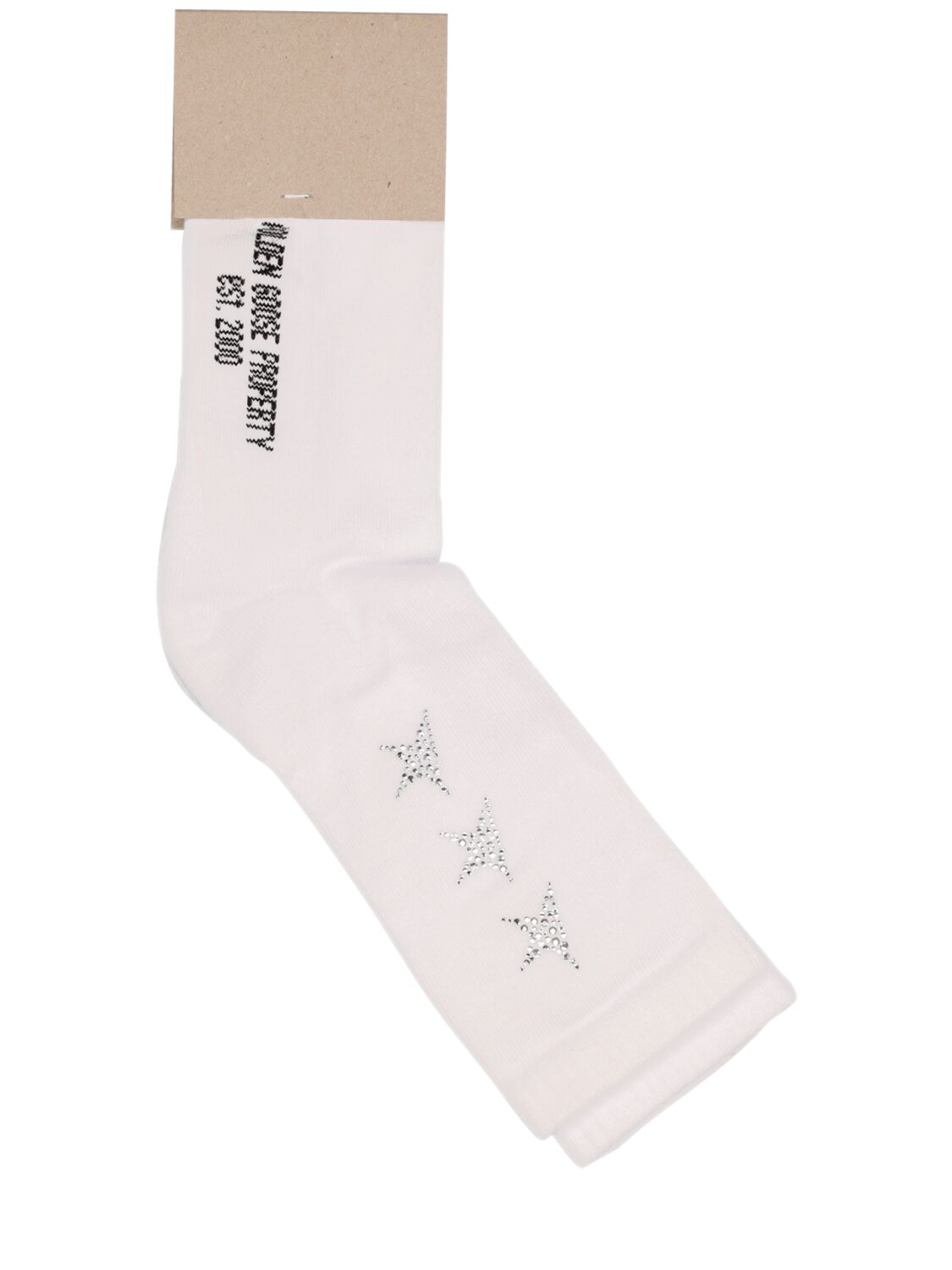 Shop Golden Goose Side Stars Cotton Blend Socks In White
