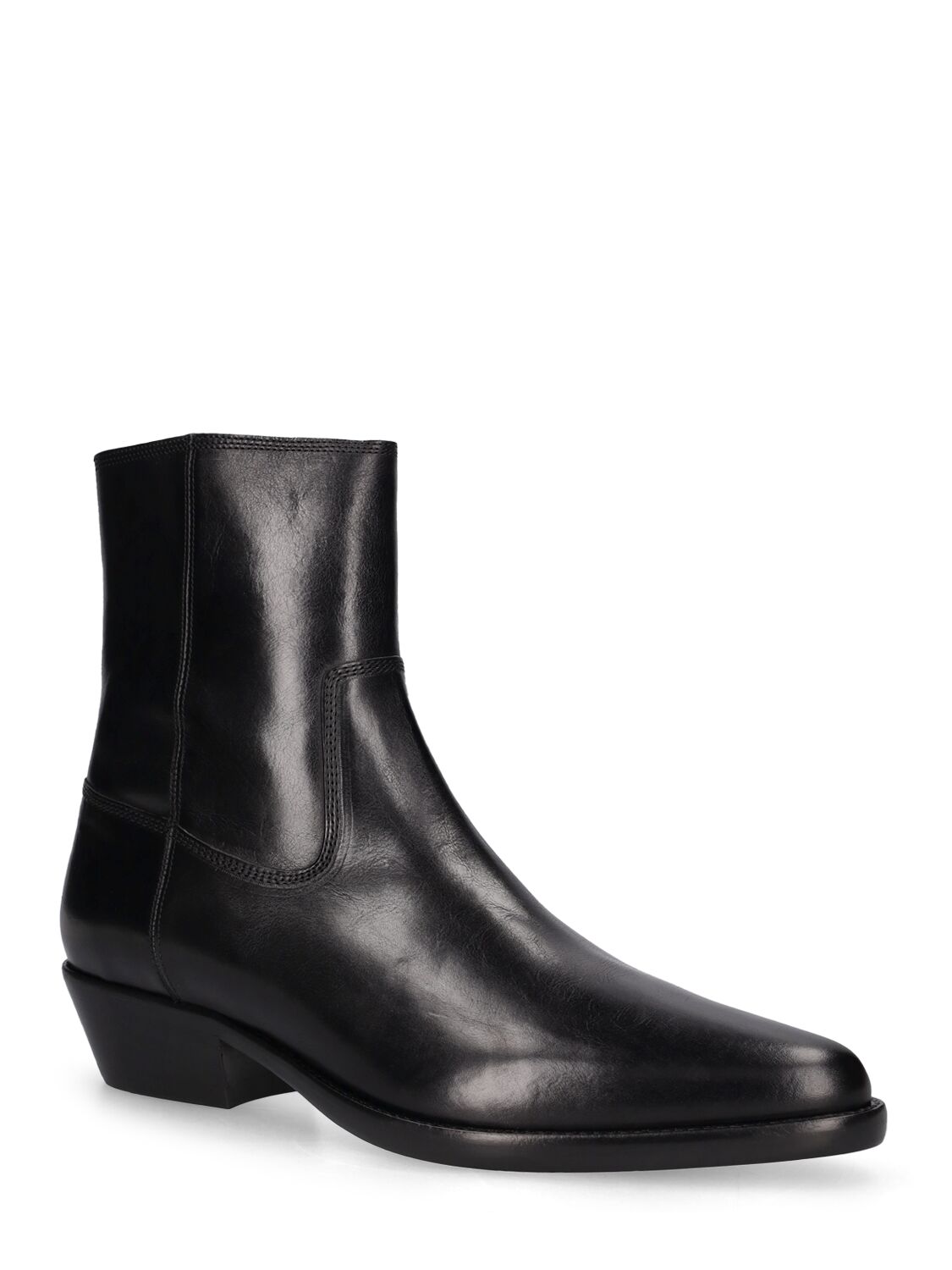 Shop Marant Okuni Leather Chelsea Boots In Black