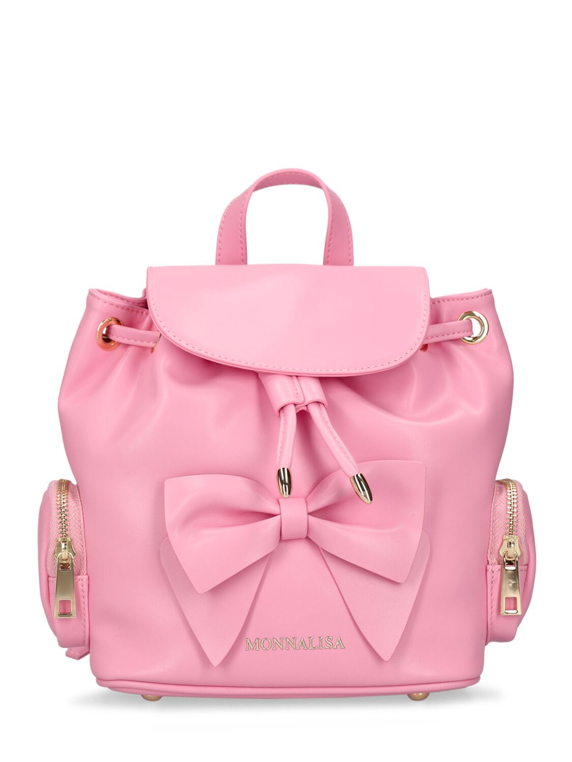 Monnalisa Kids' Leather Backpack In Pink