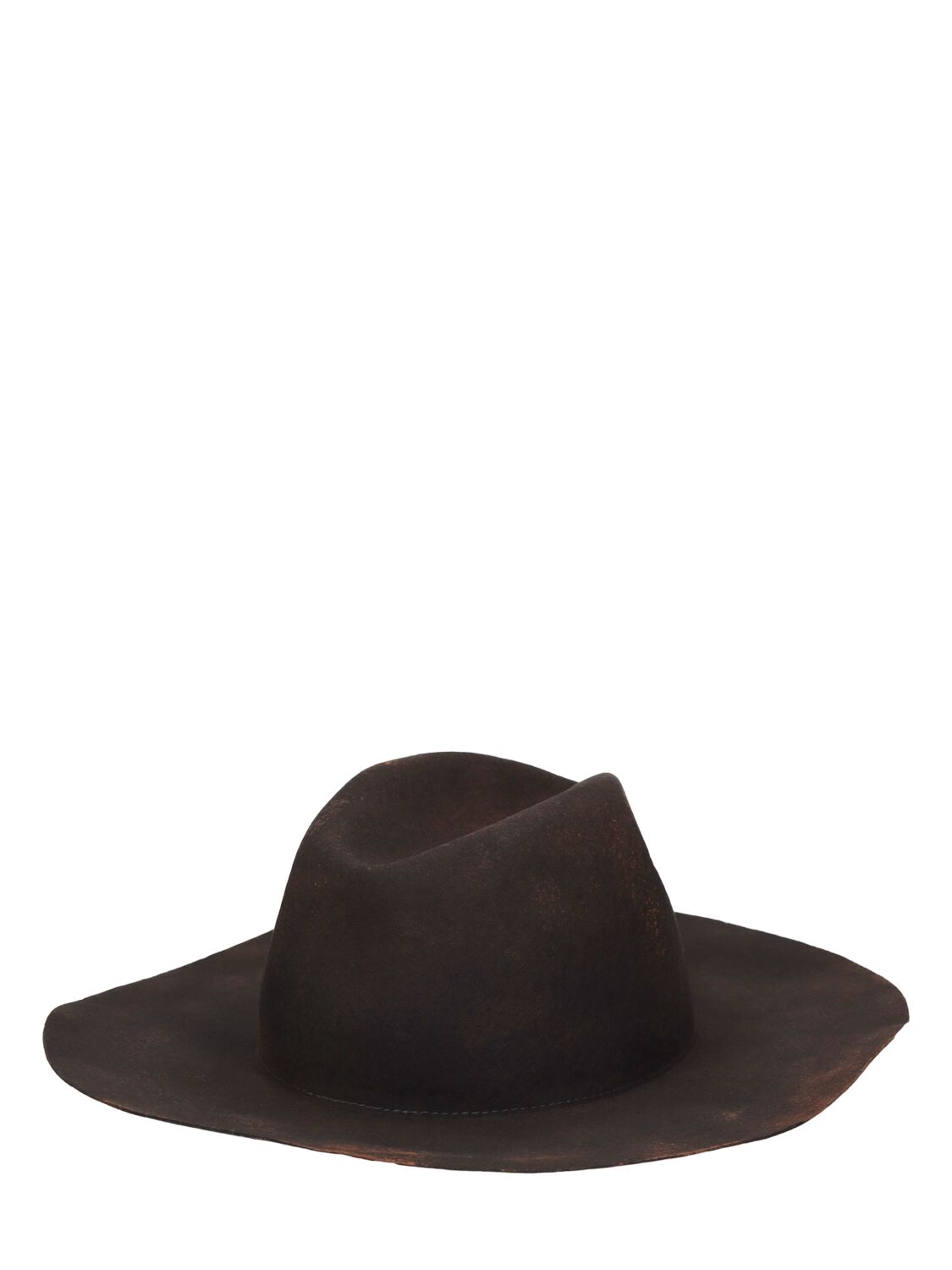 Shop Yohji Yamamoto Wool Fedora Hat In Black